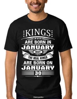 Μπλούζα T-shirt με στάμπα Kings are born on January