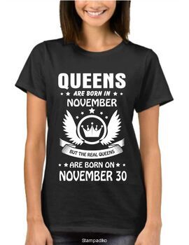 Μπλούζα T-shirt με στάμπα Queens are born in ...