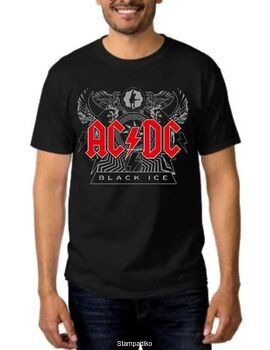 Rock t-shirt με στάμπα AC/DC Black Ice