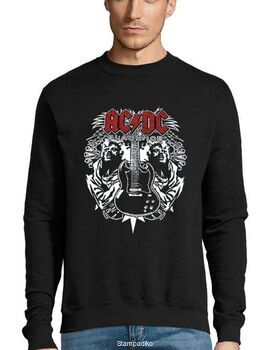 Μπλούζα Φούτερ Sweatshirt Rock με στάμπα ACDC Angus Young Guitar