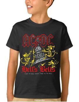 Παιδικό μπλουζάκι με στάμπα AC/DC  Black Ice I got my bell, I'm gonna take you to hell
