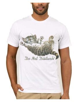 Μπλουζάκια με στάμπα Cat Do Not Disturb