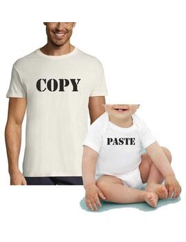 Copy Paste - Daddy and Daughter - Matching Family Shirts Set (Adult Shirt & Baby Bodysuit / Toddler Shirt)
