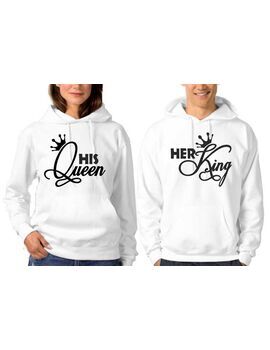 Μπλούζες φούτερ Her King His Queen Hoodie,couple matching hoodie, Couple hoodies, Couple sweatshirt,