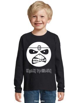 Παιδικό μπλουζάκι με στάμπα Iron Maiden Eddie Smile