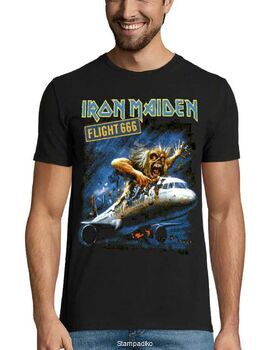 Heavy metal t-shirt με στάμπα Iron Maiden Flight 666