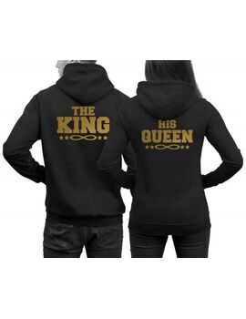 Μπλούζα φούτερ Hoodie The King and His Queen hoodies with infinity signs in SET couples sweater pair hoodies King Queen