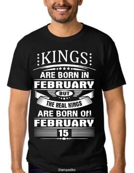 Μπλούζα T-shirt με στάμπα Kings are born on February