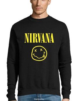 Μπλούζα Φούτερ με στάμπα Nirvana Smiley Face