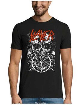 Heavy metal t-shirt με στάμπα Slayer Skulltagram