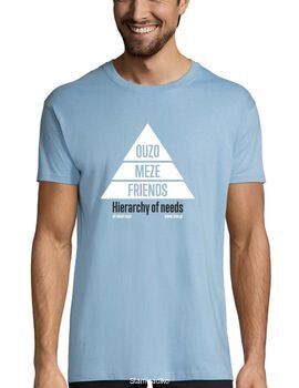 "Η πυραμίδα  του Μάσλοου: ουζο-παραλλαγή"  / "Maslow's hierarchy of needs: Ouzo variation"  T-shirt (by tsou.gr)