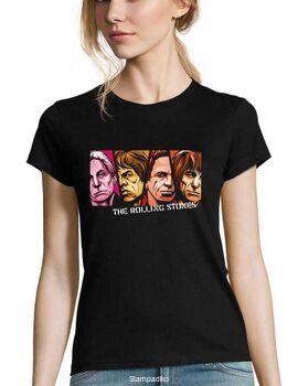 Γυναικείο Rock μπλουζάκι με στάμπα Rolling Stones Mick Jagger, Keith Richards,Charlie Watts, Brian Jones
