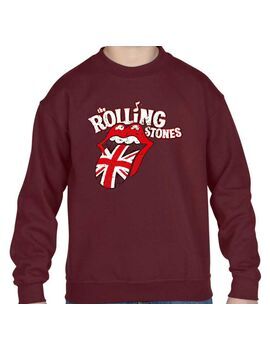 Παιδική μπλούζα φούτερ με στάμπα Rolling Stones Distressed UK Tongue