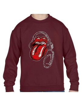 Παιδική μπλούζα φούτερ με στάμπα Rolling Stones Headphones