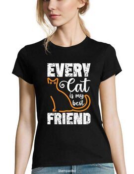 Mπλούζα με στάμπα Every cat is my best friend