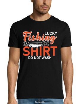 Μπλούζα με στάμπα ψαρέματος Lucky Fishing Shirt Do Not Wash - Fish Shirt - Funny Fishing