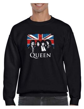 Μπλούζα Φούτερ με στάμπα British Flag Queen Band Members Rock And Roll