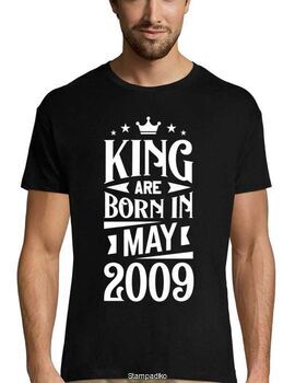 Mπλούζα με στάμπα γενεθλίων King are born in May 2009 T-shirt