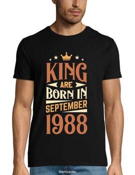 Mπλούζα με στάμπα γενεθλίων King are born in September 1988