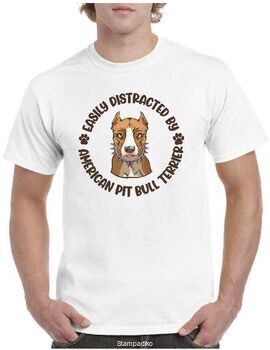 Mπλούζα με στάμπα Easily Distracted By American Pit Bull Terrier Dog T-shirt