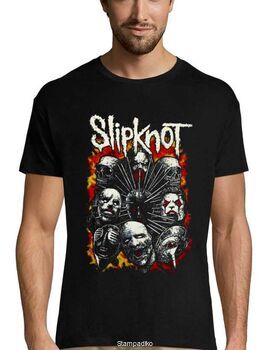Heavy metal Black t-shirt με στάμπα Slipknot Prepare for Hell Tour