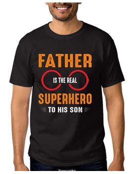 Mπλούζα με στάμπα Father is the real superhero to his son T-shirt