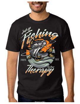 Μπλούζα με στάμπα ψαρέματος Just Go Fishing For Your Therapy t-shirt