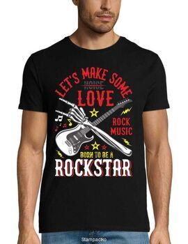 Μπλούζα t-shirt με στάμπα Guitar Rock Let's Make Some Love Born To Be A Rock Star