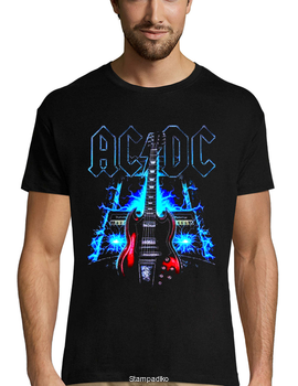 Rock t-shirt ACDC με στάμπα Guitar Gibson