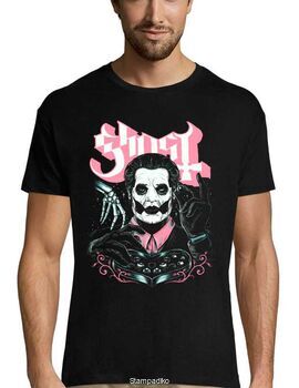 Heavy metal t-shirt με στάμπα Ghost Papa black Heart