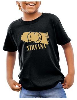 Παιδικό μπλουζάκι με στάμπα Nirvana Smiley Face Gold