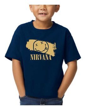 Παιδικό μπλουζάκι με στάμπα Nirvana Smiley Face Gold