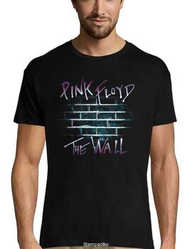 Rock t-shirt Black με στάμπα Pink Floyd The Wall