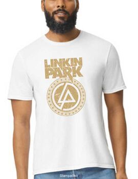 Rock μπλούζα με στάμπα Linkin Park Symbol Slogan Gold  T-shirt