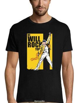 Rock t-shirt με στάμπα We Will Rock You Queen Freddie Mercury