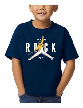 Παιδικό μπλουζάκι με στάμπα We Will Rock You Queen Freddie Mercury New Vintage Navy
