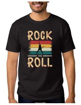 Μπλούζα t-shirt με στάμπα Rock and roll music vintages tshirt design