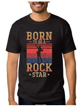Μπλούζα t-shirt με στάμπα Born to be a rock star music tshirt