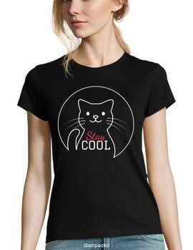 Mπλούζα με στάμπα Stay Cool cat T-shirt