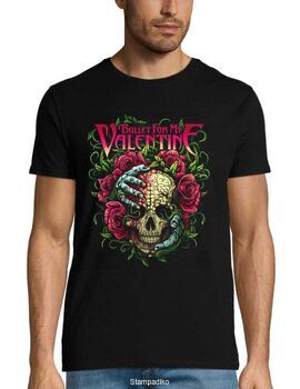 ​Μπλούζα T-Shirt με στάμπα Bullet For My Valentine με Skull & Roses Design
