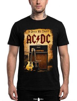 Μπλούζα με στάμπα AC/DC - In Rock We Trust Vintage