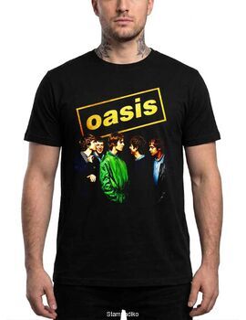 Μπλούζα με στάμπα Oasis Britpop - Band Retro Logo Design