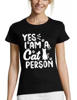 Γυναικεία Μπλούζα με στάμπα "Yes I Am A Cat Person"