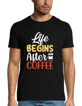 Μπλούζα "Life Begins After Coffee" - Quote Series - DTF Print
