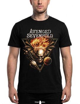 Μπλούζα με στάμπα Avenged Sevenfold Flaming Deathbat Cosmic