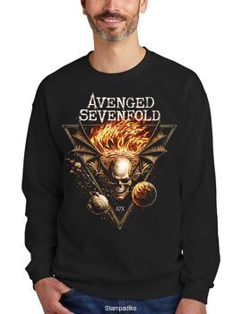 Μπλούζα με στάμπα Avenged Sevenfold Flaming Deathbat Cosmic
