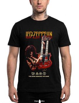 Μπλούζα με στάμπα Led Zeppelin Jimmy Page Double Neck - Stampadiko.gr