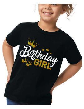 Παιδική Μπλούζα "Birthday Girl" με Χρυσή Κορώνα