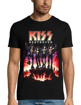 Μπλούζα με στάμπα KISS - "Destroyer Fire" Glam Rock Edition