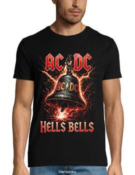Μπλούζα με στάμπα AC/DC Hard Rock - Hells Bells Vintage Design